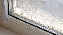 moisture on an iced up window