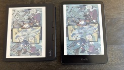 Comics being displayed on the Kobo Libra Colour and Kindle Colorsoft