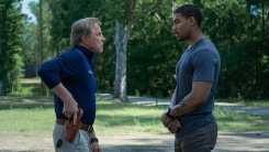 Don Johnson and Aaron Pierre in a scene from "Rebel Ridge"