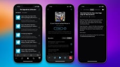 Castro, Overcast, and Pocket Casts in three iPhones.