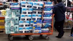 paper towels in cart at Costco