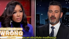 AI-generated Jasmine Crockett and Jimmy Kimmel video still