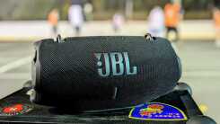 The JBL Xtreme 4 on a soccer court in Atlanta.