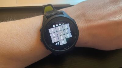 Passcode prompt on a Garmin device