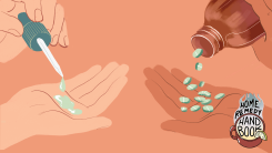 illustration of dropper and pills