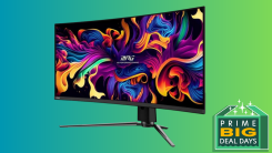 OLED monitor on green background