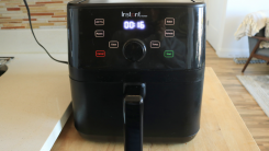An air fryer on a counter top.