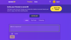 The simple homepage for seven39, showing a countdown of how many hours are left and a box for posting.