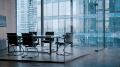 Modern glass office interior