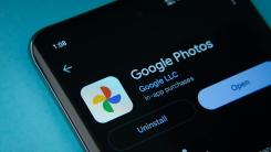 Google Photos logo on a smartphone