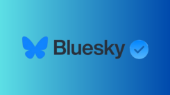 the bluesky logo next to a verification check