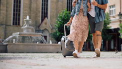 Couple walking in the city