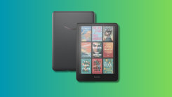 Amazon Kindle Colorsoft Signature Edition on a teal and green background.