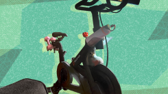 peloton bike on an illustrated background