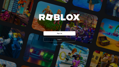 A screenshot of the Roblox login screen