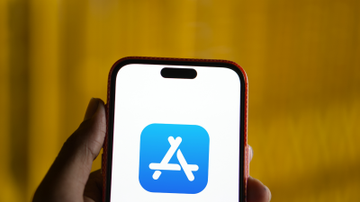 The Apple App Store logo displayed on an iphone