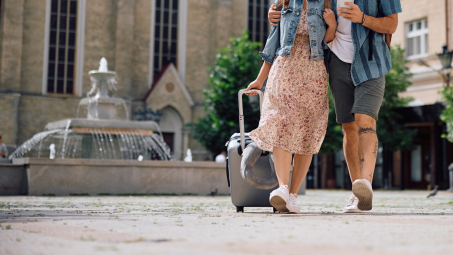 Couple walking in the city