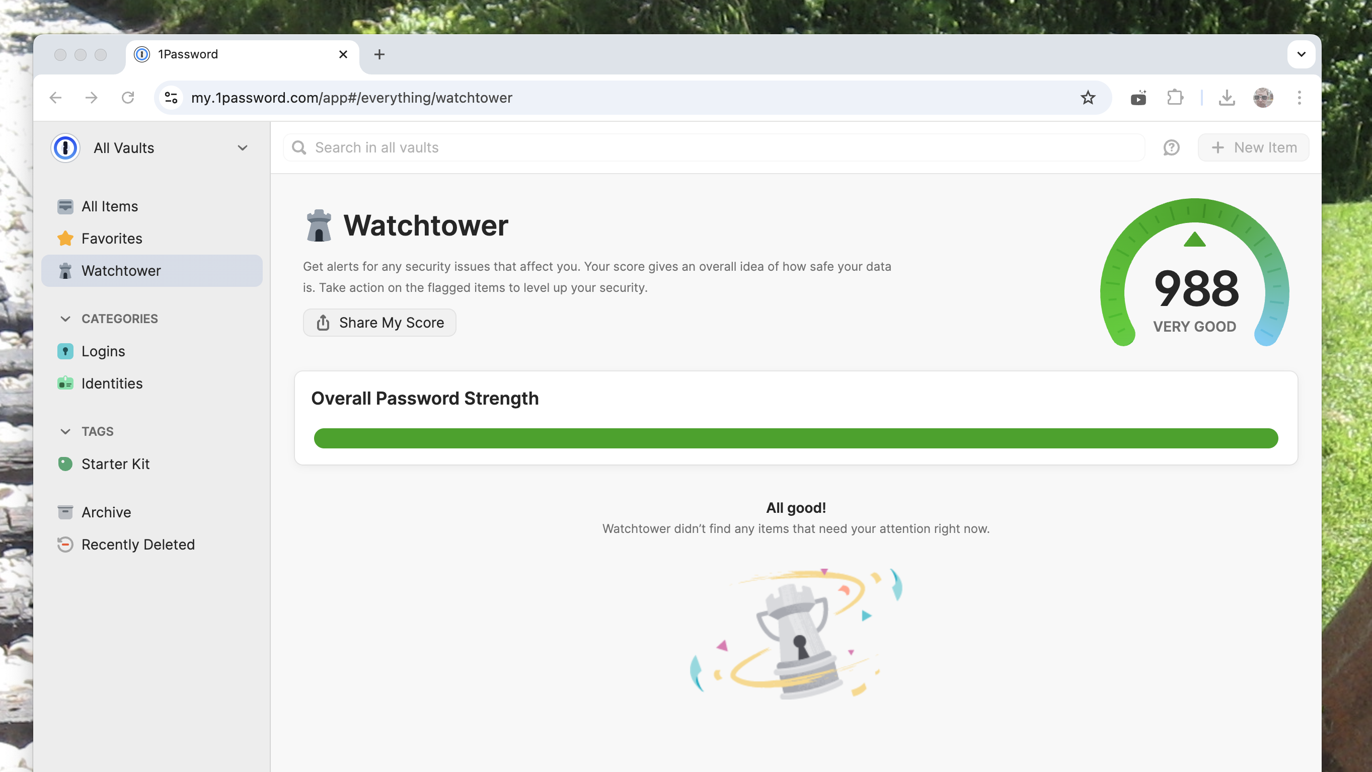 Bitwarden running in Chrome on a Mac